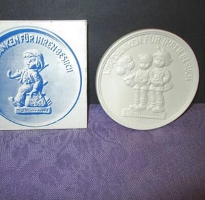 Vintage Goebel Hummel West Germany Souvenir Disc 3D Porcelain Wir Danken Boxed - Picture 1 of 9