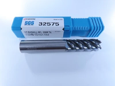 全新 KYOCERA SGS 32575 V-CARB 实心碳化物 1/2" END MILL .030" RADIUS LATHE 工具 — 第 1/4 张图片