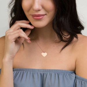 I love you engraved Silver Heart Necklace - Picture 1 of 1