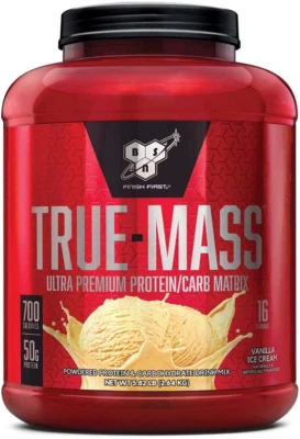 TRUE-MASS Ganador de Peso, Ganador de Masa Muscular Proteína en Polvo, Helado de Vainilla, 5 Foto 1 de 4