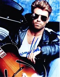 GEORGE MICHAEL ~ WITH GUITAR ~ PHOTO AUTOGRAPH COPY 8 X 10 VERY NICE PHOTO! F2 - Picture 1 of 4