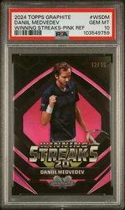 2024 Topps Graphite Tennis Winning Streaks Daniel Medvedev Pink /15 - PSA 10 - Bild 1 von 2