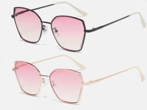 Women Gradient Reading Glasses Metal Oversized Progressive Sunglasses Readers - Picture 1 of 13