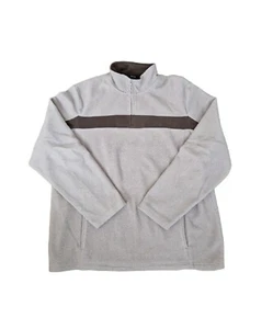 Vintage Mens George Old Style Brown Fleece Jacket 1/4 Zip Jumper Size XL - Picture 1 of 3