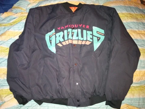 2XL Vancouver Grizzlies '90s Style NBA Sports Jacket Brand New (Black) B/O Cover