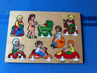 RARE NICE Vintage Simplex Made in Holland 8 Piece Wooden Puzzle - Image 1 of 4