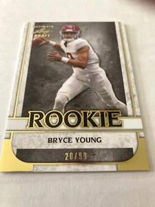 BRYCE YOUNG GOLD 2022 LEAF ULTIMATE DRAFT FOOTBALL ROOKIE RC CARD #1 SN #20/99 - Picture 1 of 2