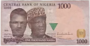 Mazuma *F2175 Nigeria 2010 1000 Naira G/81 609119 VF - Picture 1 of 2