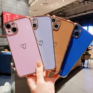 Coque antichoc pour iPhone 15 14 13 Pro Max 12 11 XS 8 Coeur Silicone Soft Étui - Photo 1 sur 18