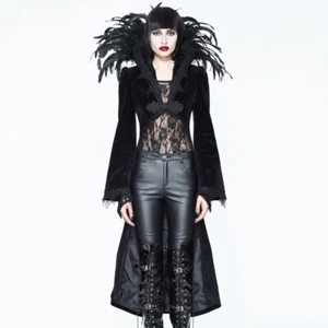 EVA LADY Gothic Ladies Court Swallowtail Jacket Halloween Dress Irregular Jacket - Picture 1 of 19