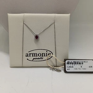 ARMONIE GIOIELLI COLLANA DA DONNA IN ORO BIANCO 18KT RUBINO E DIAMANTI (0521) - Imagen 1 de 14