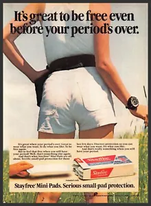 Stayfree Mini-pads 1980s Print Advertisement 1982 Legs Short Shorts - Picture 1 of 1