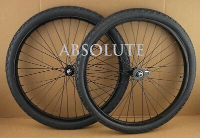 LLANTA DELANTERA Y MONTAÑA 36 RADIOS BEACH CRUISER 26 X 2.125 CON NEUMÁTICOS DE PERILLA TOTALMENTE NEGROS Foto 1 de 2