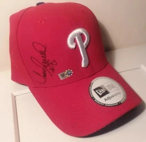 Philadelphia Phillies Juan SAMUEL Number 8 Autographed Red Cap Mint Condition - Picture 1 of 7