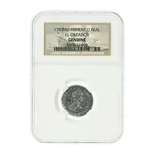 El Cazador 1 Real 1783 MO FF Spain Shipwreck Coin NGC Certified Higher Grade - Picture 1 of 2