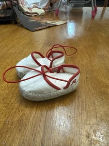 American Girl White & Red Canvas Espadrille Sandals With Twist Lace - Picture 1 of 6