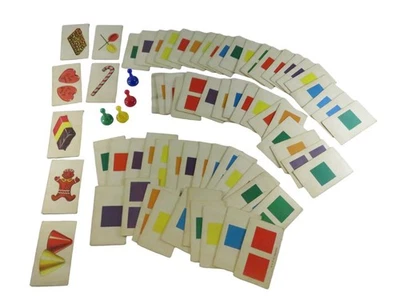 Tarjetas y peones de repuesto Candy Land c1955 Western Publishing Foto 1 de 4