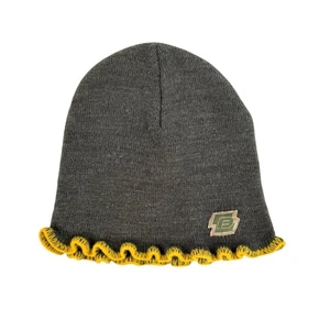 BULA Agree Youth Girls Green Knit Yellow Scalloped Trim Cute Beanie Winter Hat - Picture 1 of 7