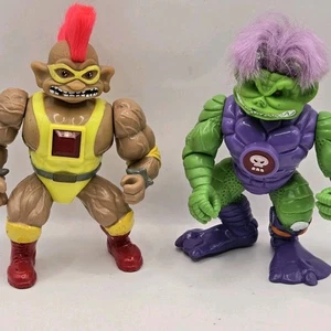 Lotto 2x Figurine Stone Protectors Zok Evil Leader & Chester The Wrestler Ace 1992 - Foto 1 di 12