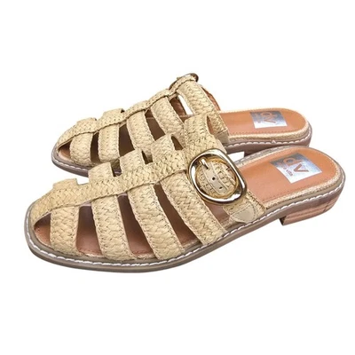 Сандалии рыбака Dolce Vita DV Fyona FALCUN соломенные гладиаторские с пряжкой желтовато-коричневые 6,5 - Изображение 1 из 4