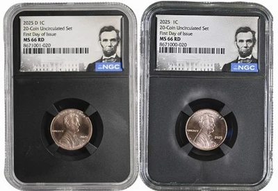 2025 P D Penny Abraham Lincoln Shield Cent NGC MS66 RD Proof First Day Issue - Image 1 of 4