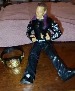 2003 WWE JEFF HARDY PURPLE HAIR WRESTLING FIGUR RAREJAKKS PACIFIC VHTF mit Gürtel - Bild 1 von 3