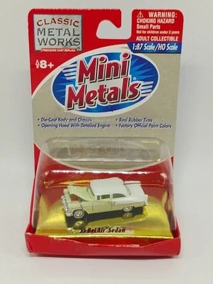 Classic Metal Works Mini Metals 1:87 HO Scale Yellow & White 1955 Bel Air Sedan - Image 1 of 4