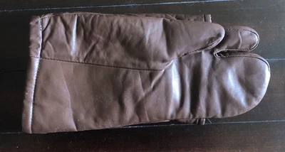 罕见- HTF- 复古皮革 Orvis 钓鱼手套猎人手套松饼暖手器 — 第 1/4 张图片