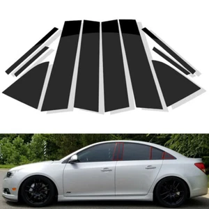 Pillar Posts Door Side Decal Cover Fit For Chevrolet Cruze 2011-15 Window Trim - Picture 1 of 9