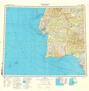 Mapa topográfico militar soviético ruso- LISBOA (Portugal), 1:1 000000, edición 1986 - Imagen 1 de 4