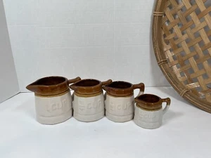 Vintage ROC Taiwan gestempelt Steinzeug Geschirr Messbecher 4er Set LESEN* - Bild 1 von 12