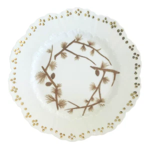 1890s W.G.&CO William Guerin France Hand Painted Bread Plate Pine Trees 7 “ RARE - Picture 1 of 9