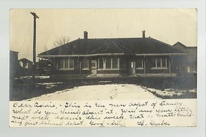 Stanley WISCONSIN RPPC 1907 NEW DEPOT Train Station nr Chippewa Falls Cadott - Picture 1 of 2