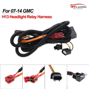 H13 9008 Head Light Relay Wiring Harness Ceramic Plug For 2007-2014 GMC Yukon - Picture 1 of 8