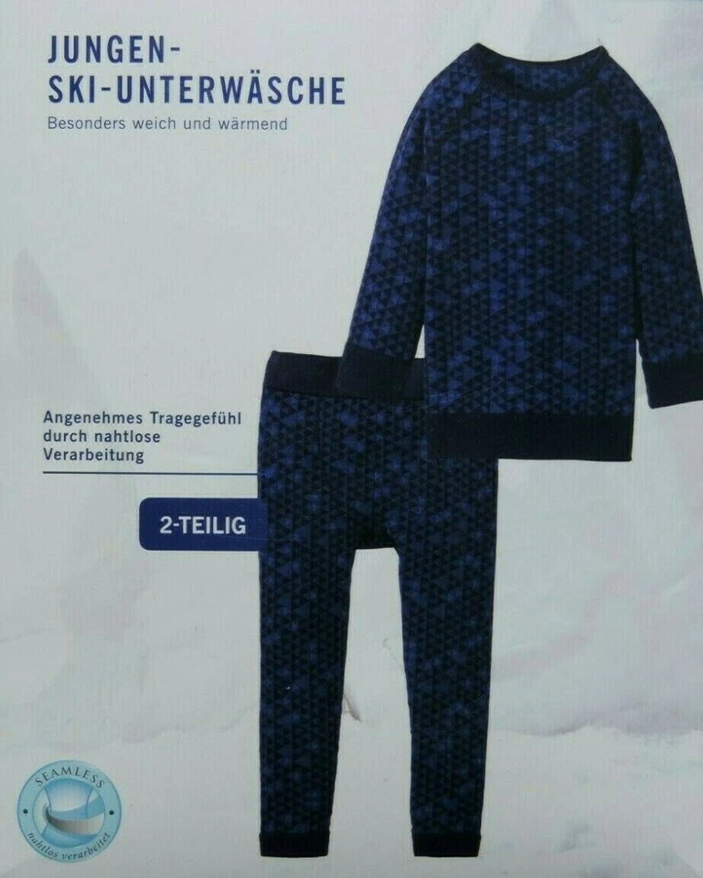 LUPILU Jungen Ski Unterwäsche 2tlg. Kinder Winterunterwäsche Unterhemd Unterhose NEU