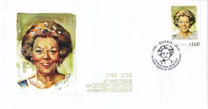 SA51d Guyana 2010 30th Jubilee Reign Dutch Queen Beatrix FDC - Picture 1 of 1