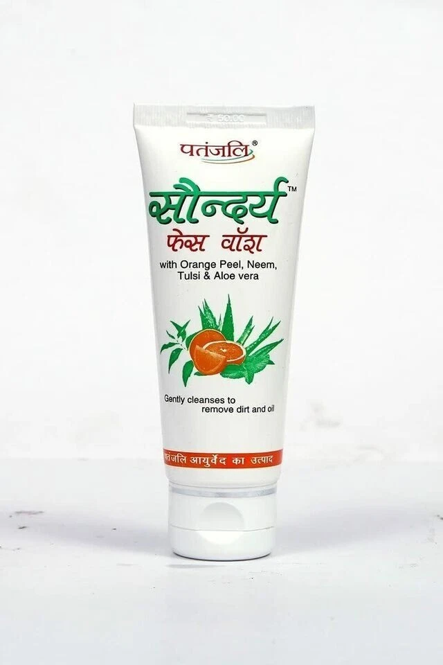 4X Jabón Facial Patanjali Saundarya con Cáscara de Naranja, Neem, Tulsi y Aloe Vera, 60gm Foto 1 de 4