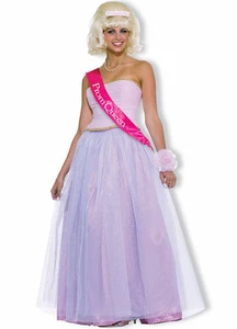 Prom Queen Gown Barbie Style 4 Pc Pk Skirt Strapless Bodice Sash & Corsage Med - Picture 1 of 1