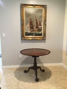 Kindel 18th Century Chippendale Philadelphia Mahogany Pie Crust Tilt Top Table