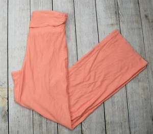 Liz Lange Lounge Women French Terry Straight Pants Fold Over Waistband Orange XS - Picture 1 of 12