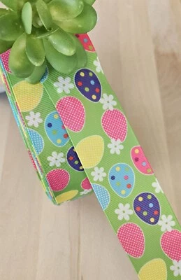 5/8, 7/8 y 1.5" (1 YD) Huevo de Pascua Cinta de grosgrain Huevos de Pascua de colores Foto 1 de 2