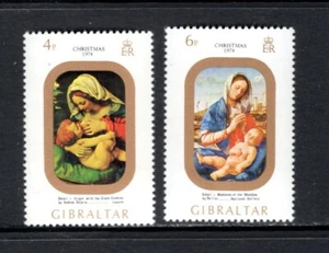 Gibraltar 1974 Navidad, Madonna del Prado sin montar montada SC 314-15 SG 335-36 - Imagen 1 de 1