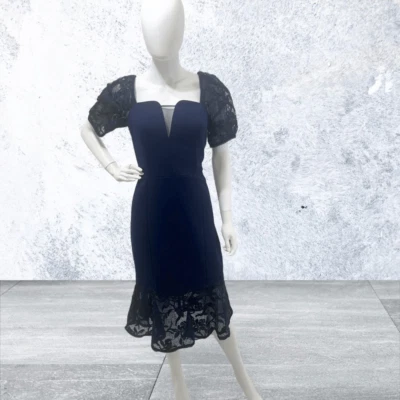 Aiden Mattox Square Neck Puff Sleeve Dress - Image 1 of 4