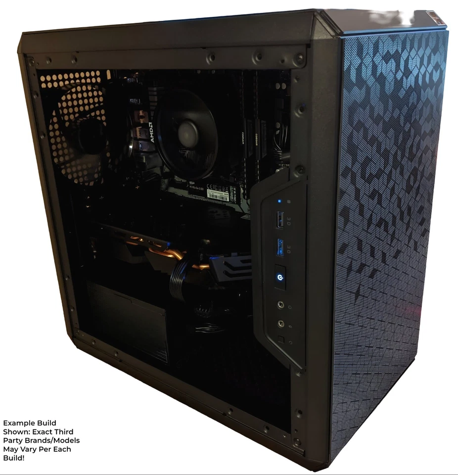 Stock Trading Computer Gaming PC Quad Monitor Radeon RYZEN CPU 32GB RAM 1TB SSD - Image 1 of 4
