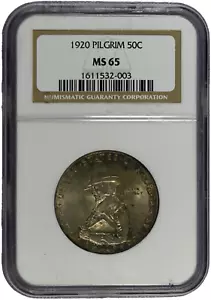 1920 NGC MS65 Pilgrim Classic Commemorative Half-Toned in Old Holder - Picture 1 of 2