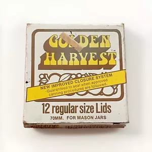 GOLDEN HARVEST Regular Size Lids 12 ct 70MM Mason Jar Canning Vintage DeadStock - Picture 1 of 10