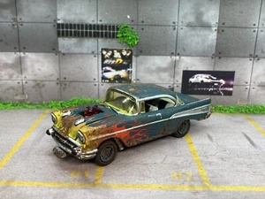 1957 Chevy Bel Air Gasser Rusty Weathered Custom 1/64 Diecast Drag Car Barn Find - Picture 1 of 13