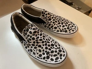 Vans Mens Slip On Shoes Black/White Spotted Animal Print - size 11.5 - Picture 1 of 5