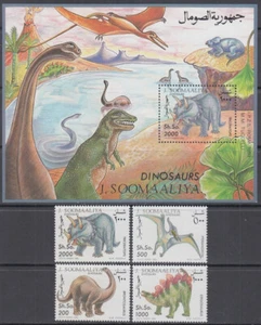 SOMALIA # M480-3,BLK29 (Michel Cat) CPL MNH SET of 4 + S/S - VARIOUS DINOSAURS - Picture 1 of 1