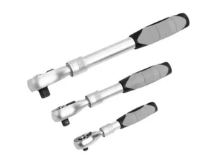3Pcs Extendable Lockable Flexi Head Ratchet Set 1/4" 3/8" 1/2" 72 Tooth Extend 6 - Picture 1 of 4